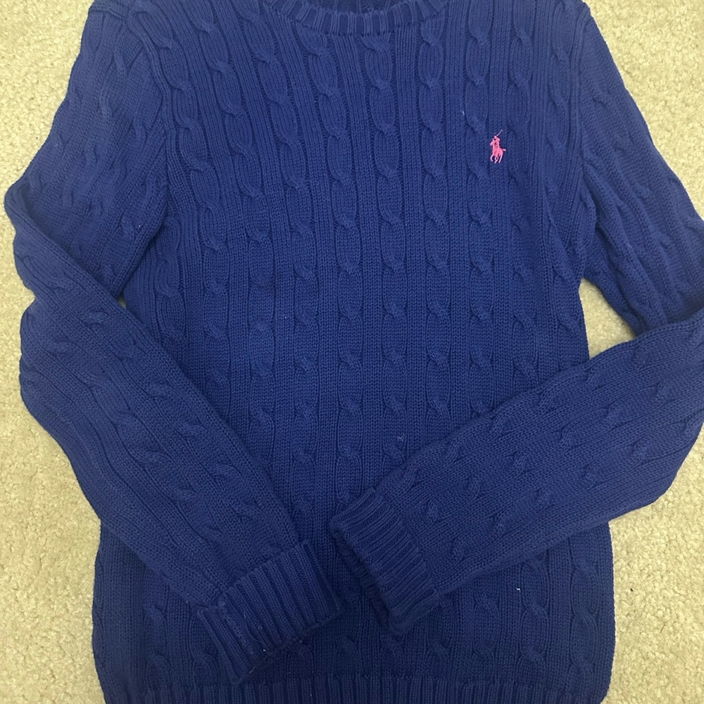 Ralph Lauren Blue Cable Knit Sweater